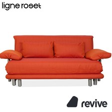Ligne Roset Multy Canapé 3 Places Tissu Orange Rembourrage Manuel Fonction Lit