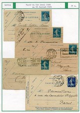 POSTAL WHOLE / LOT OF 5 POSTAL INTEGERS MISCELLANEOUS OBLITERATIONS 1920/1925