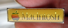 APPLE MACINTOSH vintage 1990s Apple Mac metal acrylic quality staff PIN BADGE