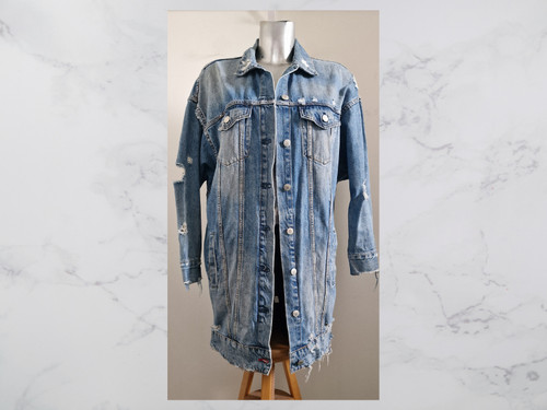 Veste longue destroy over size - longue,