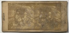 Orientalist Scene A Turkish and a Nubian Photo c1865 Stereo Vintage Damaged