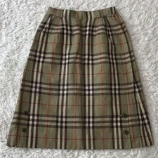 Burberry Pleated Flare Skirt Nova Check Burberry Check Size S New