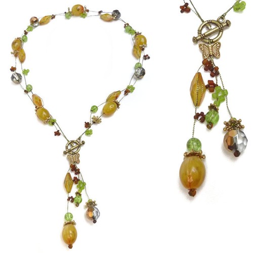 Collier fils dorés perle - collier,