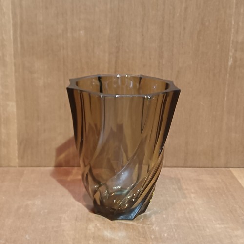 Ancien vase verre fumé - vase,