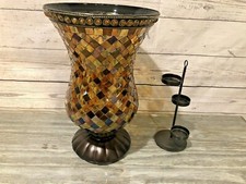 PartyLite Global Fusion HURRICANE with 3 Tiered Tealight Candle Holder