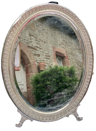 Miroir oval biseauté sur - miroir,