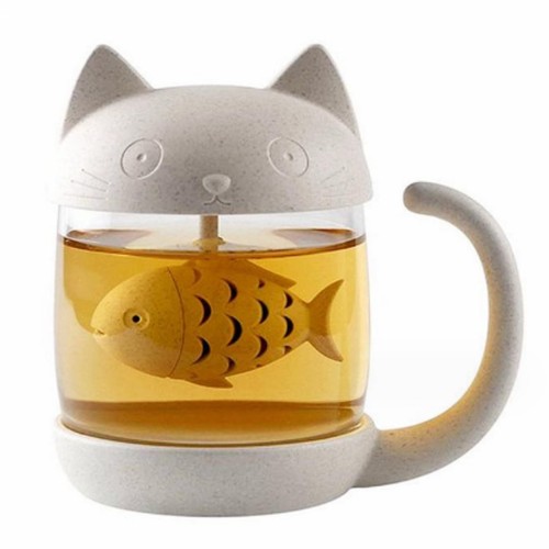 Tasse thé verre de - tasse, chat
