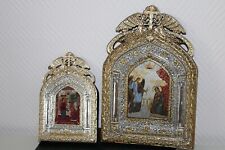 2 GREECE ORTHODOX RELIGIOUS ICONS ON WOOD