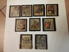 LOT DE 9 PLAQUES EN VERRE PEINTES POUR LANTERNE MAGIQUE-SERIE TOL-SIM.8X9