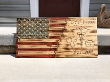 US Rustic Wood Burned Hero/