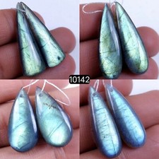 4 Pair 113 Ct  Natural Labradorite Cabochon Gemstone Lot 35x12 25x12 mm #R-10142