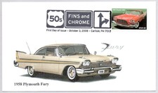 #4357 1957 CHRYSLER 300C 1950'S AUTOMOBILE FINS & CHROME FDC, *ONLY 25 MADE!