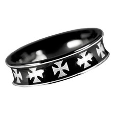 Bague croix des Templiers bijou en acier 316L