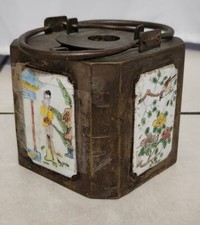 Ancien Bains marie théière métal argenté