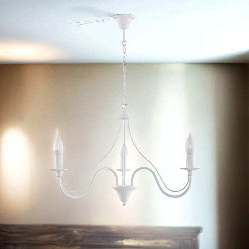 Lustre ø60cm blanc lampe - lustre,