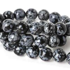 Lot de 24 perles Obsidienne