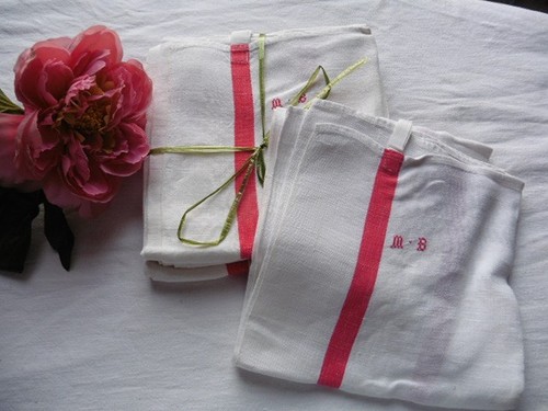 Torchons anciens blanc - torchons,