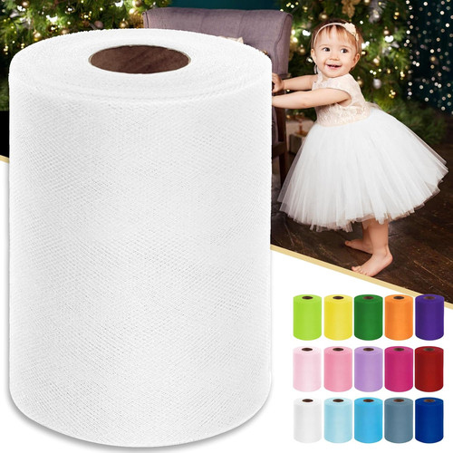 White tulle fabric - fabric, inch