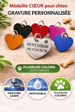 Medaille coeur pour chien avec