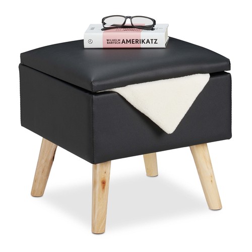 Tabouret pouf cuir - pouf,