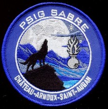 GENDARMERIE / PSIG SABRE CHATEAU ARNOUX SAINT AUBAN - LOUP - TISSU