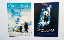 2 carte postale cinéma Croc Blanc Walt Disney Jack London White Fang chien dog