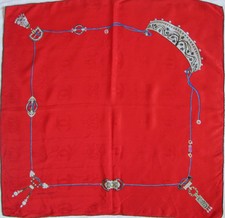 -Superbe Foulard MUST DE CARTIER   100% soie  TBEG  vintage scarf  86 x 87 cm