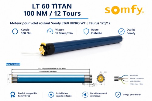 Moteur somfy titan - moteur, 100/12