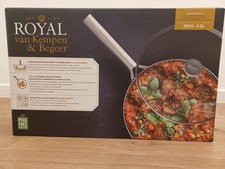 WOK inox 28 cm Royal Van Kempen & Beeger 3.5L avec couvercle