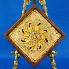 Caltagirone ancien rare carrelage sicilien céramique majolique 1500 XVI Italie