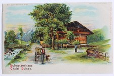 Old postcard Schweizerhaus Chalet Suisse Litho Meteor (50565)