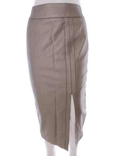 Minimaliste jupe midi argent - midi,