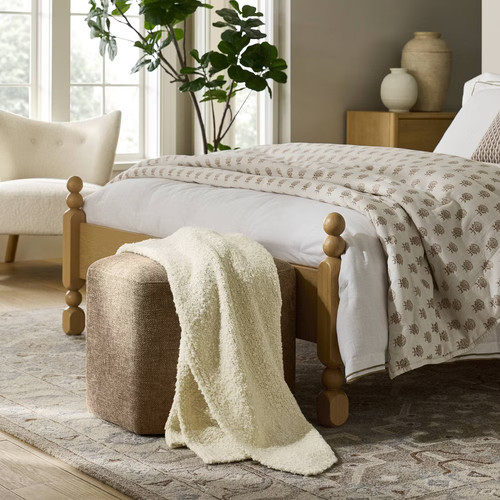 Hex upholstered ottoman tan - upholstered,