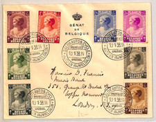 BELGIUM *Senat de Belgique* Cover 1938 CAR BICYCLES EXHIBTION Princess Set YG343