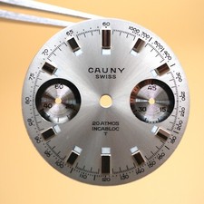 Cadran de montre Valjoux 7733 - CAUNY Swiss Ø28,50mm [NOS] (Watch dial)