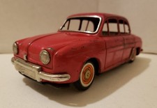 1960's Vintage Bandai Red Renault Dauphine Tin Friction Motor Toy Car Made Japan