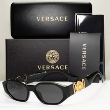 Versace Sunglasses Black Gold Medusa Octagon Angular Biggie MOD VE 3320-U GB1
