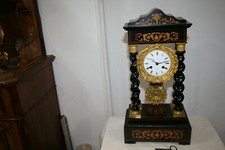  Louis Philippe 1830 - 1850 Wood & Bronze Signed and Numbered Portico Pendulum