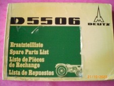 DEUTZ D 5506 10/1969 TRACTOR SPARE PARTS LIST