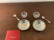 2 Baccarat Crystal Salt Shakers / Silverware (Lot Price)