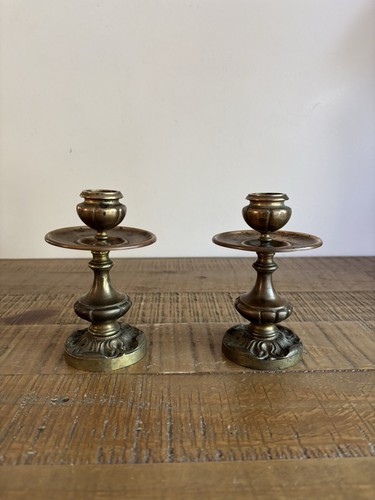 Paire petits bougeoirs en - de,