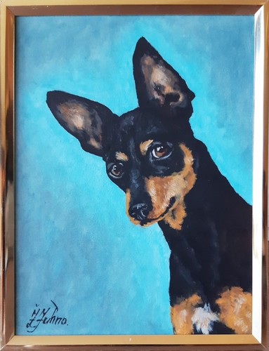 Miniature pinscher peinture - miniature, à