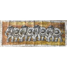 Tenture Frise Eléphant Gris