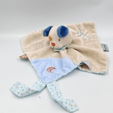 Doudou plat chien beige bleu
