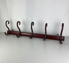 Sublime curved wooden wall coat rack, 5 hooks, Thonet, Wien 1920 