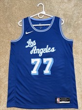 Nike Dri-Fit NBA Los Angeles Lakers 77 Luka Doncic Jersey Blue Size L 48