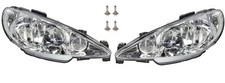 PHARE AVANT DROITE + GAUCHE ÉLECTRIQUE + AMPOULES H7 H7 POUR PEUGEOT 206 98-05
