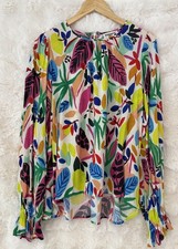 ESSENTIEL ANTWERP Mutli Coloured Long Sleeve Belle Top Blouse Size 12-14 AU