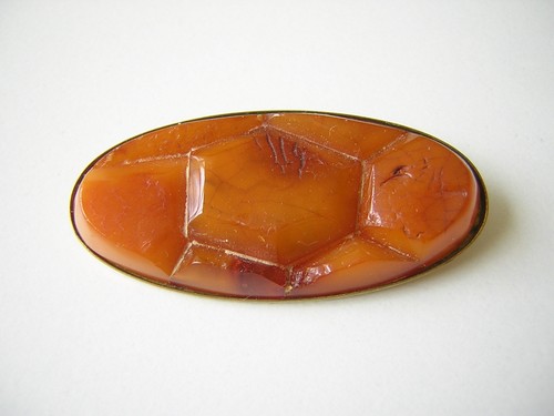 Fischland broche caramel ambre - broche,