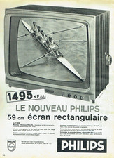 Advertising 0825 1961 Philips TV 59 cms large rectangular screen